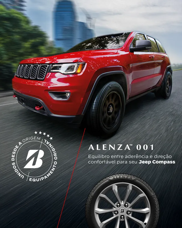 Bridgestone Alenza 001, pneu original de fábrica do Jeep Compass