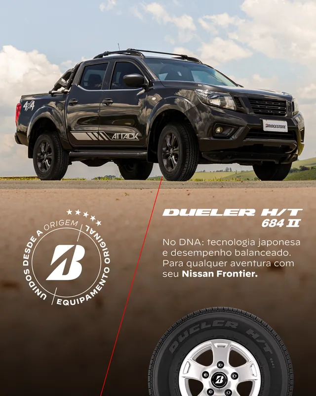 Bridgestone Dueler H/T 684 II, pneu original de fábrica do Nissan Frontier